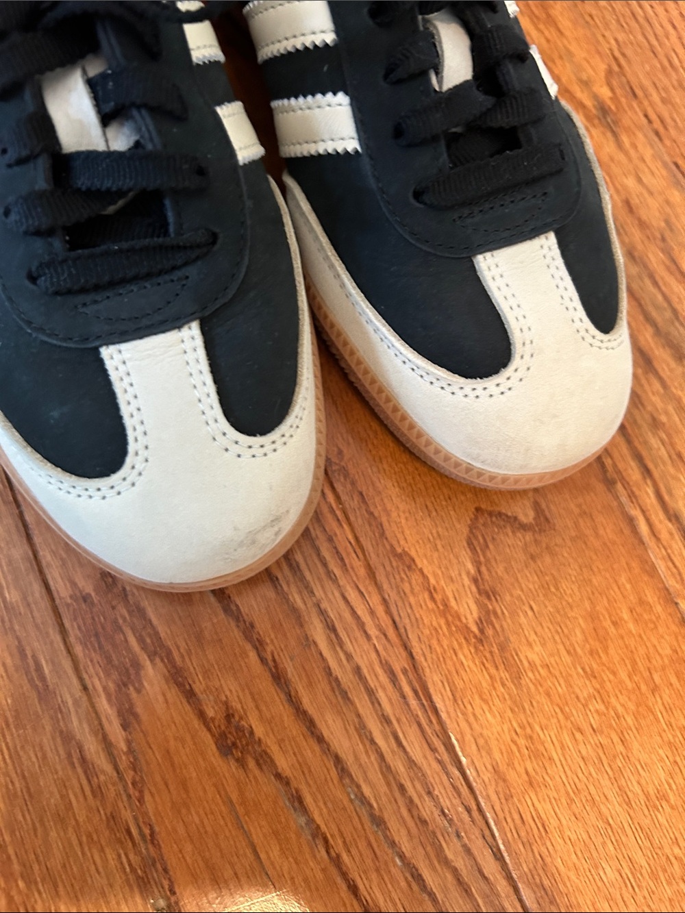 adidas Samba Black and Cream Low-Top Sneakers - Picture 3 of 5